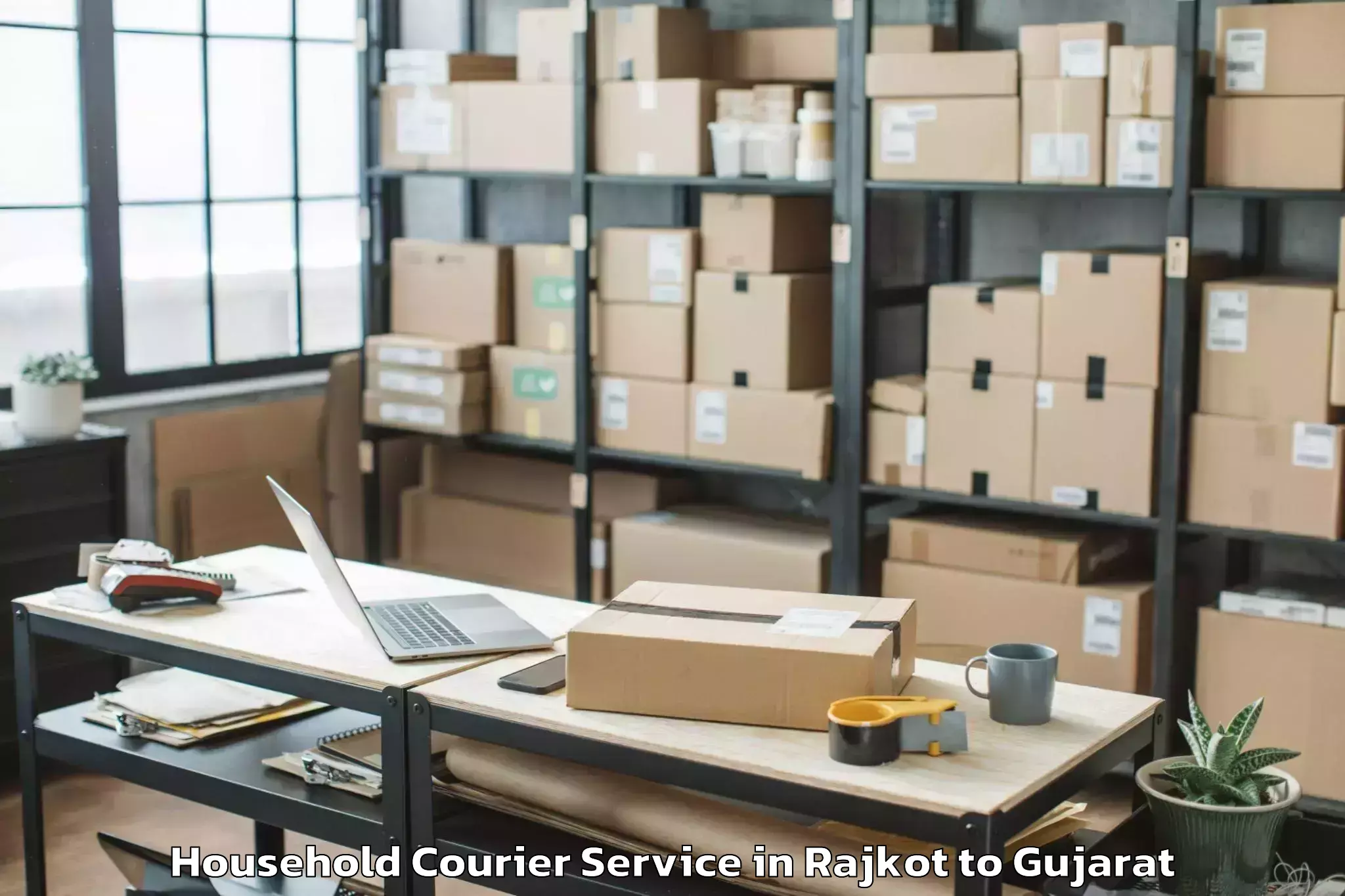 Easy Rajkot to Kavant Household Courier Booking